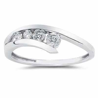 Diamond Journey Ring In 14K White Gold -  - RGF8153