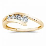 Diamond Journey Ring In 14K Yellow Gold