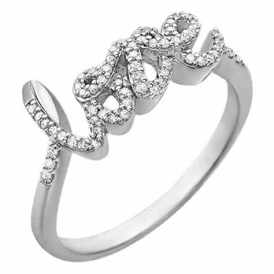 Diamond Love Ring in 14K White Gold -  - STLRG-652037W