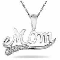 Diamond Mom Necklace in 14K White Gold