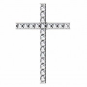 Everlasting Life Diamond Cross Pendant in White Gold
