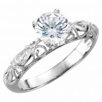 Diamond Swirl Band 1/2 Carat Diamond Engagement Ring