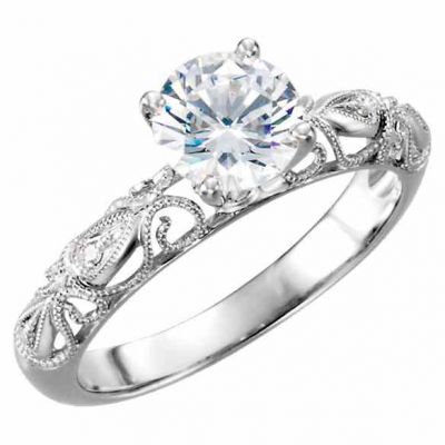 Diamond Swirl Band 1/2 Carat Diamond Engagement Ring -  - STLRG-69805