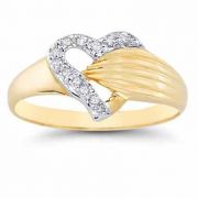 Diamond Wrap Heart Ring in 14K Yellow Gold