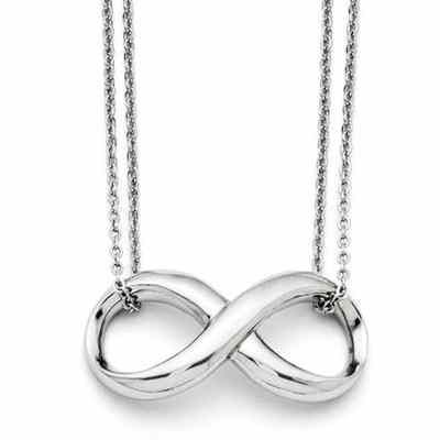 Double Strand Stainless Steel Infinity Necklace -  - QGPD-SRN1408-18