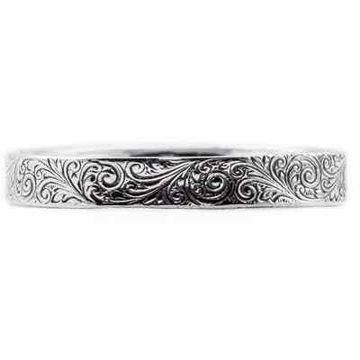 Edwardian Design Paisley Band in Sterling Silver -  - HGO-WB52SS