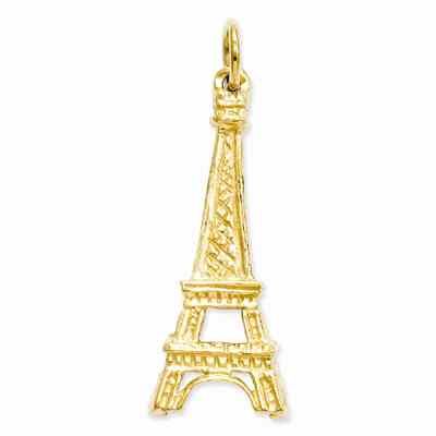 Eiffel Tower Charm Pendant in 14K Gold -  - QGPD-A0383