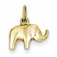 Elephant Charm Pendant in 14K Gold