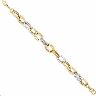 Elliptical Link Bracelet, 14K Two-Tone Gold -  - QG-SF1928