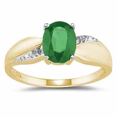 Emerald and Diamond Ring 10K Yellow Gold -  - PRR8310EM