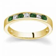 Emerald and Diamond Stackable Channel Band
