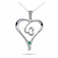 Emerald Heart Pendant in .925 Sterling Silver