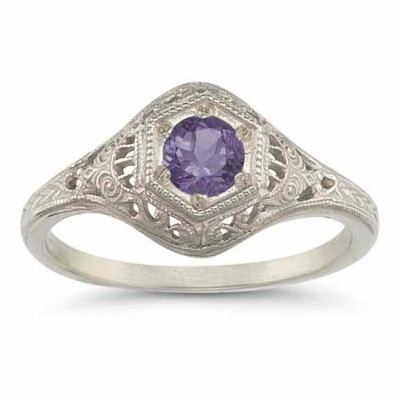 Enchanted Amethyst Ring in 14K White Gold -  - HGO-R128AMW