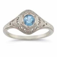 Enchanted Blue Topaz Ring in .925 Sterling Silver