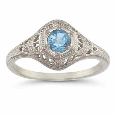 Enchanted Blue Topaz Ring in .925 Sterling Silver -  - HGO-R128BTSS