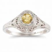 Enchanted Citrine Ring in 14K White Gold