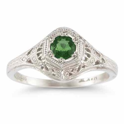 Enchanted Emerald Ring in 14K White Gold -  - HGO-R128EMW