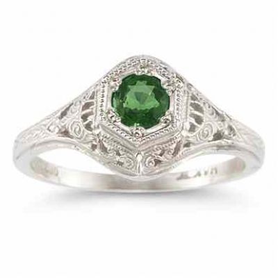 Enchanted Emerald Ring in .925 Sterling Silver -  - HGO-R128EMSS