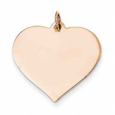 Engravable 14K Rose Gold Heart Charm Pendant -  - QGPD-XAC814
