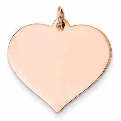 Engravable 14K Rose Gold Heart Pendant -  - QGPD-XAC813