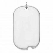 Engravable 14K White Gold Dog Tag Necklace