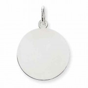 Engravable Disc Charm Pendant, 14K White Gold