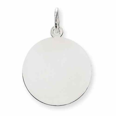 Engravable Disc Charm Pendant, 14K White Gold -  - QGPD-XWM136-09