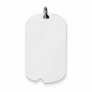 Engravable Dog Tag Pendant in Sterling Silver