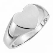 Sterling Silver Signet Heart Ring
