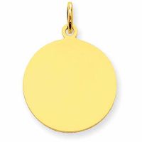 Engraveable 14K Gold Disc Charm Pendant