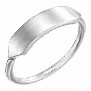 Engraveable Bar Ring, 14K White Gold