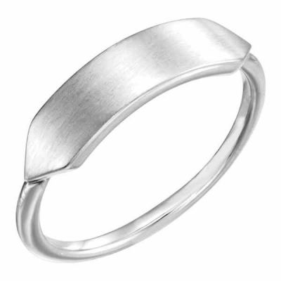 Silver Engraveable Bar Ring -  - STLRG-51718SS