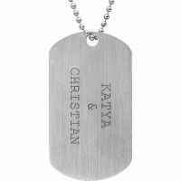 Engraveable Dog Tag Necklace in Sterling Silver