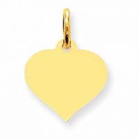 Engraveable Heart Charm Pendant in 14K Gold