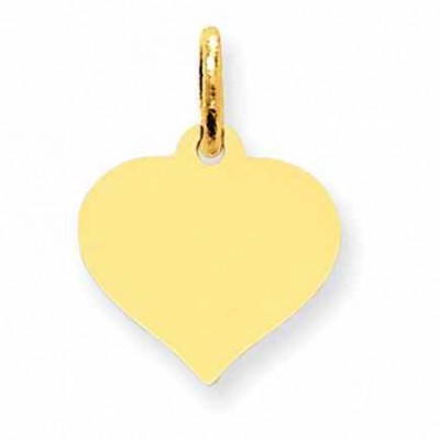 Engraveable Heart Charm Pendant in 14K Gold -  - QGPD-XM526-09