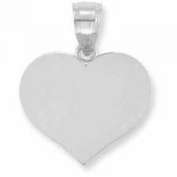 Engraveable Heart Pendant in 14K White Gold