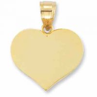 Engraveable Heart Pendant in 14K Yellow Gold