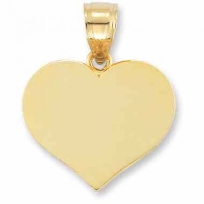 Engraveable Heart Pendant in 14K Yellow Gold -  - AOGPD-HP1Y