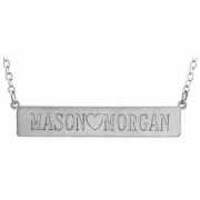 Engraveable Love Plate Necklace in 14K White Gold