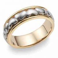 Eternal Heart Wedding Band Ring in 14K Two-Tone Gold