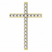 Eternal Life Diamond Cross Pendant in Gold
