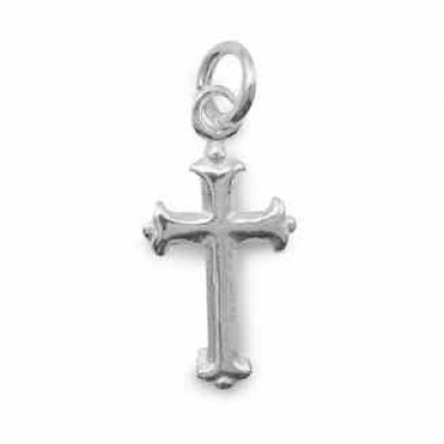 Extra-Small Cross Charm Pendant, Sterling Silver -  - MMACR-72251