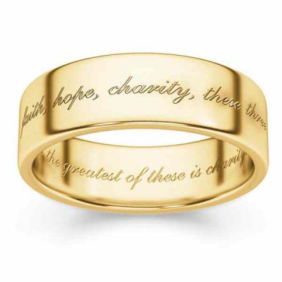 Faith, Hope, Charity Bible Verse Ring in 14K Gold -  - BVR-1COR13Y