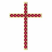 Faithful Witness Red Topaz Cross Pendant in Yellow Gold