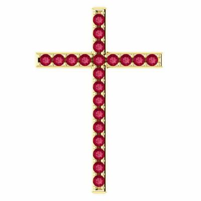 Faithful Witness Red Topaz Cross Pendant in Yellow Gold -  - STLCR-R42337RTY