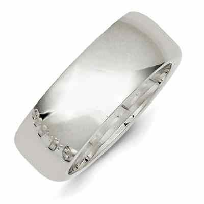 Fashionable Sterling Silver 8mm Comfort Fit Wedding Band -  - QGRG-QCF080