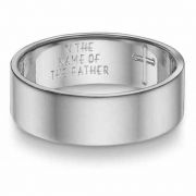 Father, Son, and Holy Spirit Wedding Band, 14K White Gold