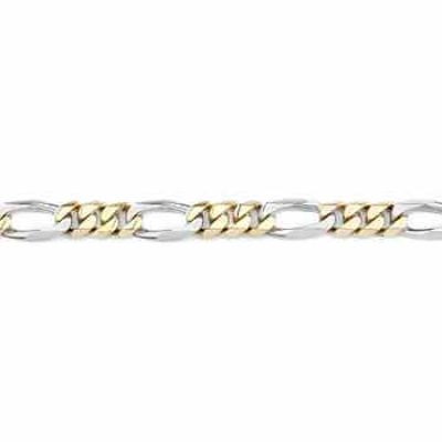 Figaro Bracelet, 14K Two-Tone Gold, 10mm -  - FIG-300-TT