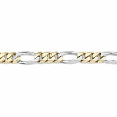 Figaro Bracelet, 14K Two-Tone Gold, 12mm -  - FIG-350-TT