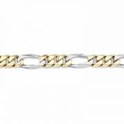 Figaro Bracelet, 14K Two-Tone Gold, 13mm